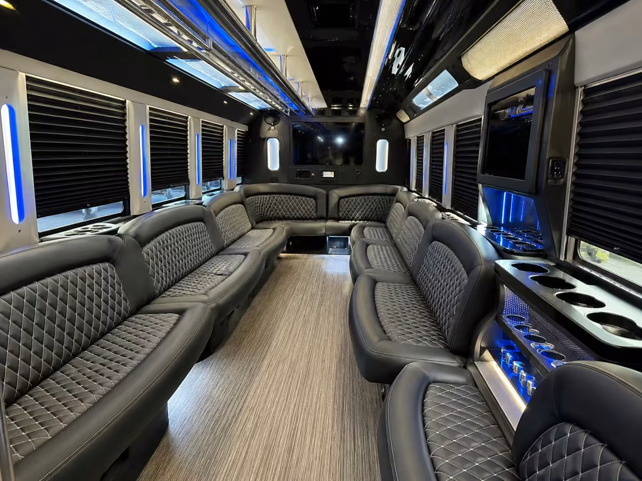 20 passenger party bus interior