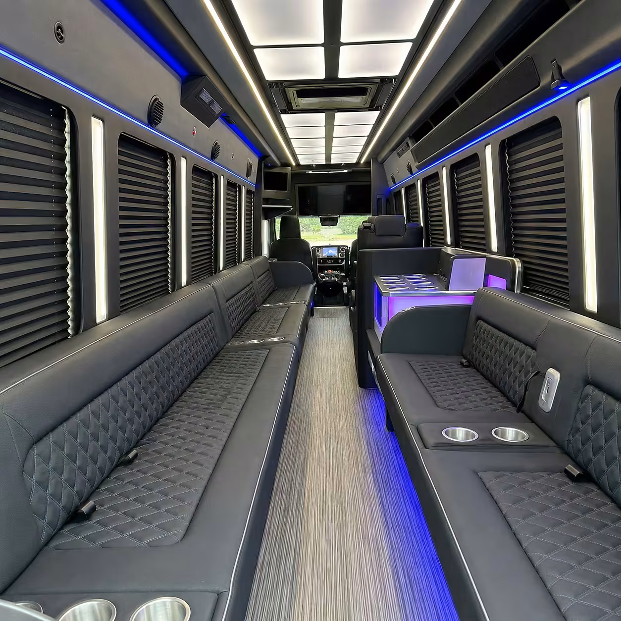 40 passenger party bus interior